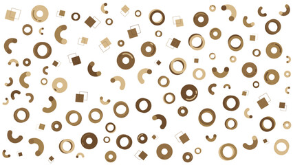 Brown geometric pattern of circles and squares suitable for background designs, packaging, textiles, or abstract concepts. Minimalist, contemporary, versatile.