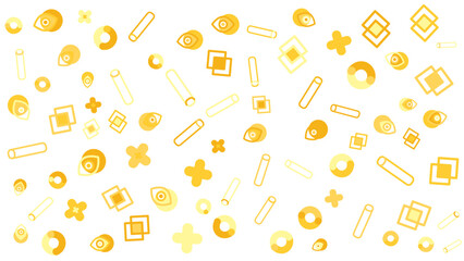 Yellow and white pattern with eyes and squares. Suitable for branding, packaging design, textile prints, and abstract backgrounds.