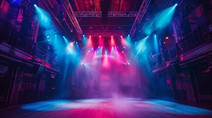 Technical Equipment at the Backstage of a Theater Stage