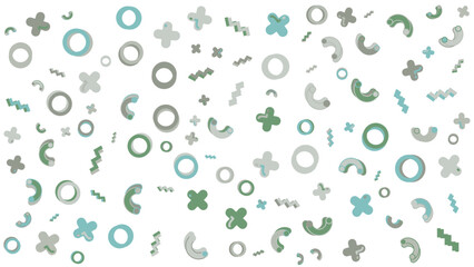 White background with scattered blue and green shapes suitable for business presentations, digital art projects, and social media graphics.