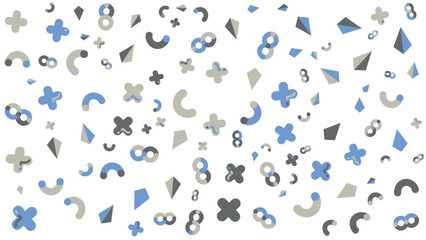 Seamless pattern of various shapes suitable for backgrounds, textiles, stationery, packaging, and digital design projects. Bold, modern, geometric design.