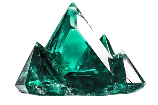 Isolated Emerald Crystal Gemstone On Transparent Background Illustration