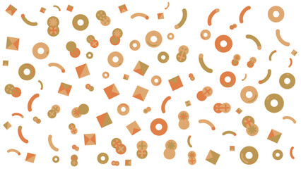 Pattern of brown and orange geometric shapes, perfect for backgrounds, textiles, packaging, and abstract design projects. Suitable for autumn themed designs.