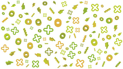 White background with green and orange shapes ideal for abstract backgrounds, web design, posters, and social media posts with a modern aesthetic.