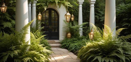 A sleek, modern black door stands prominently against a light-colored wall, featuring a polished silver handle and a minimalist design that enhances its contemporary appeal.