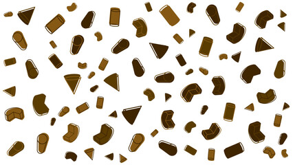 Pattern of brown geometric shapes suitable for backgrounds, textile design, packaging, and interior decor projects needing earthy motifs.