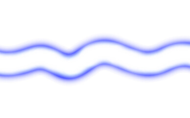 Neon glowing wavy curved long lines for graphical use. Transparent background