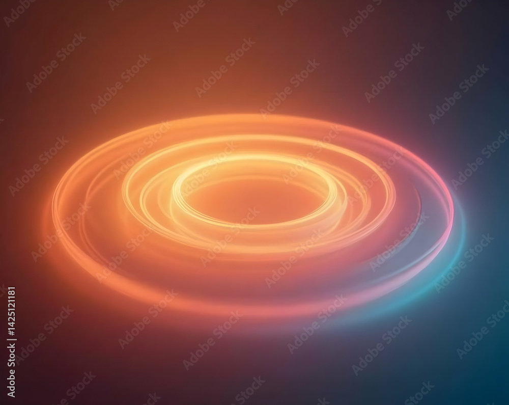 Fototapete mesmerizing macro shot of glowing light rings creating a captivating gradient effect, perfect for sh
