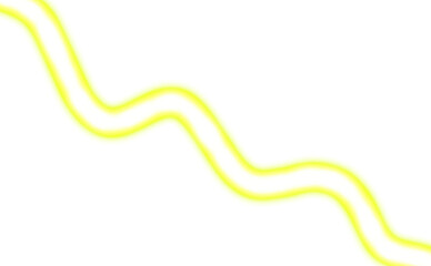 Neon glowing wavy curved long lines for graphical use. Transparent background