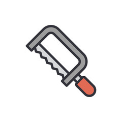 Saw colored icons, minimalist vector illustration ,simple transparent graphic element .Isolated on white background