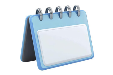 Isolated Illustration of a Light Blue Calendar on Transparent Background