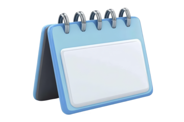 Isolated Illustration of a Light Blue Calendar on Transparent Background