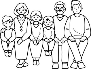 Multigenerational Family Portrait – Grandparents, Parents, Kids