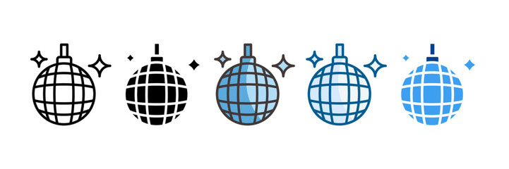 Disco Ball Icon Set Multiple Style Collection