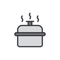 Food pot colored icons, minimalist vector illustration ,simple transparent graphic element .Isolated on white background