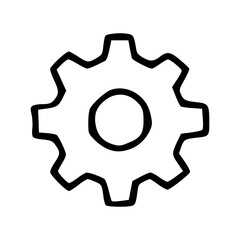 Outline Handdrawn Gear Cog Icon