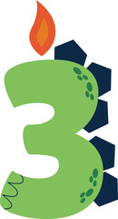 Number Dino Candles Illustration 