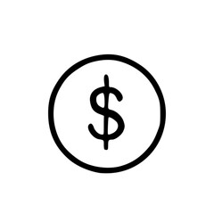 Outline Handdrawn Dollar Coin Icon