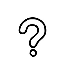 Fototapeta premium Outline Handdrawn Question Mark Symbol