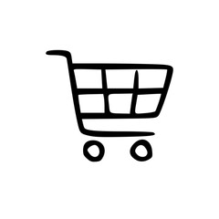 Outline Handdrawn Shopping Cart Icon