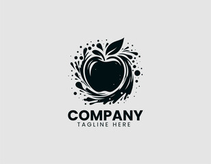 Obraz premium Stylish Apple Dynamic Splash Effect Vector Logo Design