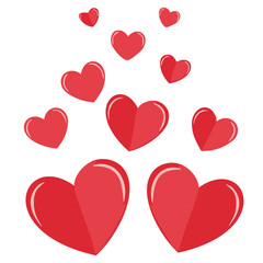 red hearts white background