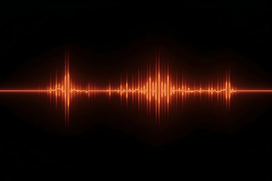 Vibrant Glowing Audio Waveform Visualisation on a black canvas, Representing Sound Frequencies and Digital Audio Processing with Precision and Clarity