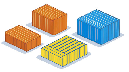 Isometric Illustration Of Colorful Geometric Cubes In Modern Abstract Design