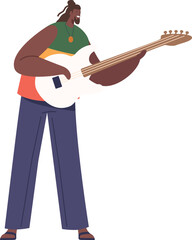 Reggae man playing guitar vector illustration