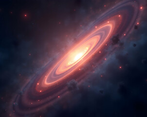 Visually Stunning Relativity-Inspired Cosmic Background Depicting a Magnificent Galaxy and Time Warp Effects Showcasing the Universe's Grandeur