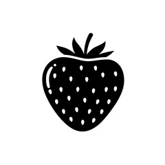 Strawberry Silhouette: A close-up shot showcases a minimalistic, silhouette of a vibrant strawberry. highlighting its unique texture and appeal