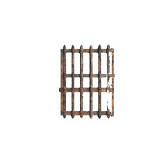 Rusty Metal Prison Bars Isolated Vintage Iron window