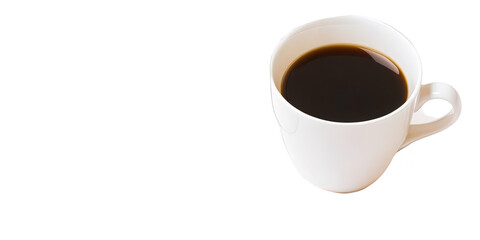 Photo A White Ceramic Coffee Cup Filled With Dark Beverage Isolated
