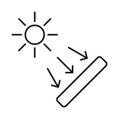 Solar Energy Icon. Solar Energy, Solar Panel, Green Energy, Sun Energy, Solar Battery, Energy Saving, Solar House, Ecology, Electricity, Renewable Energies Editable Stroke Vector Illustration