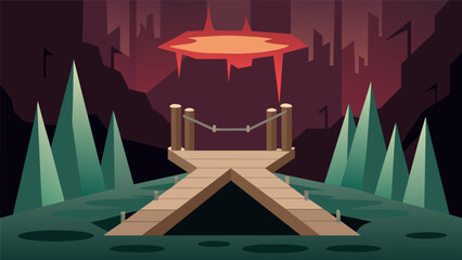 A room where visitors must cross a narrow bridge over a bottomless pit with unnerving voices tempting them to jump..