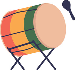 Reggae drum music instrument vector illustration
