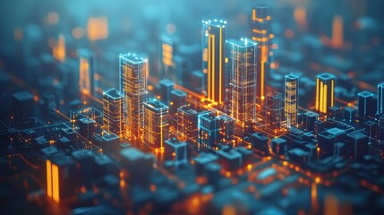 Smart City and Network Connection Concept, Depicting the Future of Urban Technology, Digital Infrastructure, and Modern Communication Systems in a Smart City 