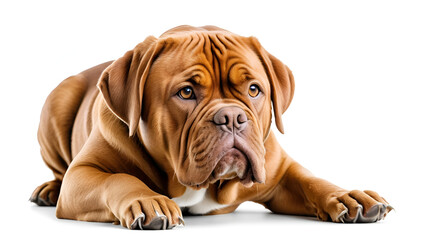 dogue de bordeaux dog isolated on a white background, ai generative