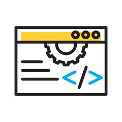 Vector black line icon for Web development