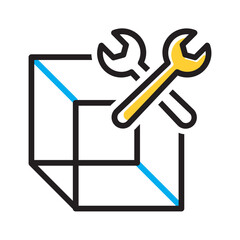 Vector black line icon for Customize model