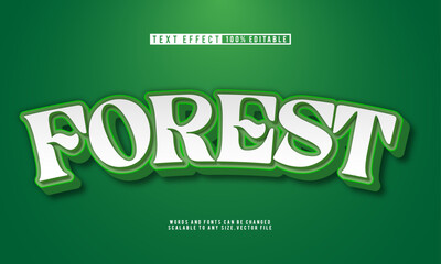 Editable 3D forest green text effect in natural style.