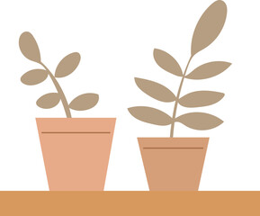 Plant Pots on Shelf – Cozy Interior Scene