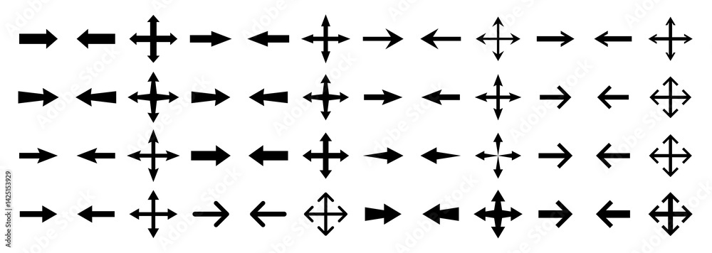 Wall mural arrow icon. arrows logo. set arrow icons. collection arrows sign. black arrow icon set. vector illus
