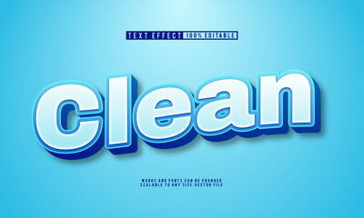 Editable clean text effect with a fresh blue background, perfect for modern designs.