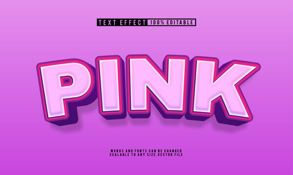 Editable pink and purple text effect with soft gradient tones, ideal for cute themes.