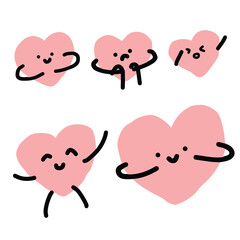 heart character clipart set