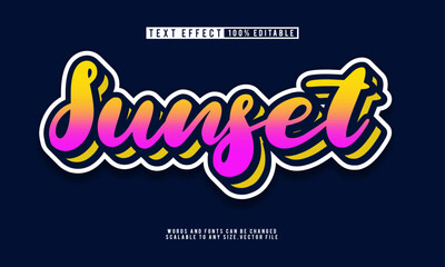 Sunset graffiti style editable text effect, perfect for vibrant, urban designs with a bold touch.