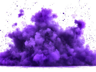 Purple Smoke Cloud Explosion Illustration On Black Transparent Background