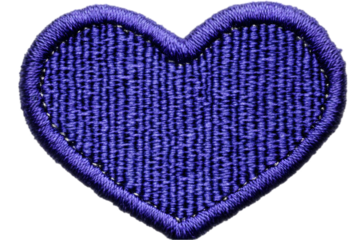 Purple Heart Illustration With Textured Surface On Transparent Background