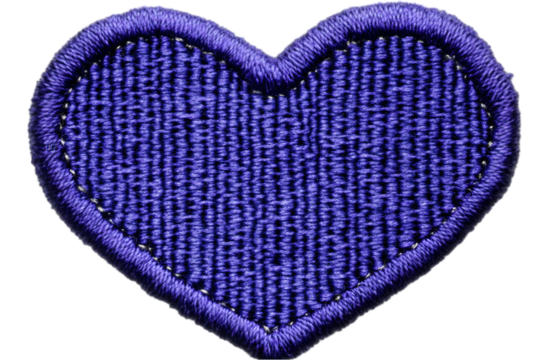 Purple Heart Illustration With Textured Surface On Transparent Background